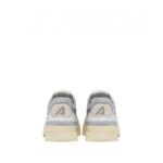 Sneaker Donna Autry CLC Low in Pelle Bianca e Dettagli in Camoscio Beige e Pelle Argento art. ROLW MM34 - immagine 3
