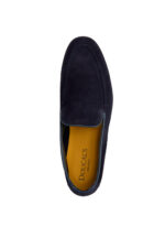Mocassino Uomo Doucal's In Camoscio Blu con Fondo Gomma Bianco Art. DU3413NWMAUY009GB00 - immagine 4