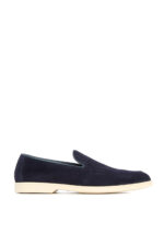 Mocassino Uomo Doucal's In Camoscio Blu con Fondo Gomma Bianco Art. DU3413NWMAUY009GB00
