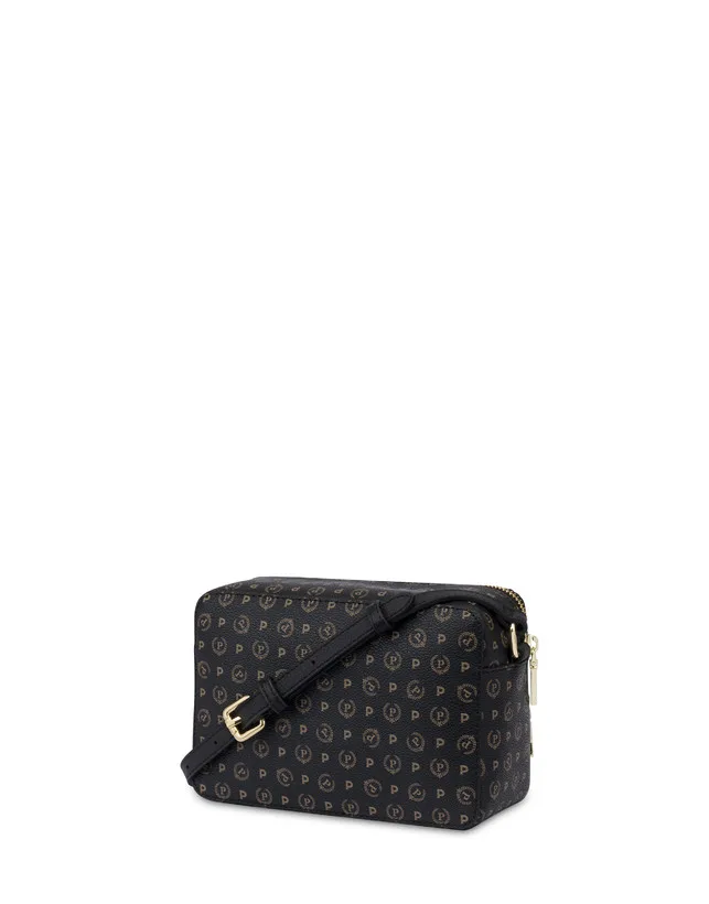 Borsa A Tracolla Pollini Heritage in Pelle Nera con Dettagli Neri E Tasca Con Cerniera Frontale art. TE8535PP0MQ100A, foto 5 di 5