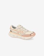 Sneakers Premiata Donna in Camoscio e Rete Beige, Dettagli Rosa art. Lauryn 7483 - immagine 2