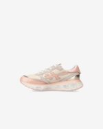 Sneakers Premiata Donna in Camoscio e Rete Beige, Dettagli Rosa art. Lauryn 7483 - immagine 3