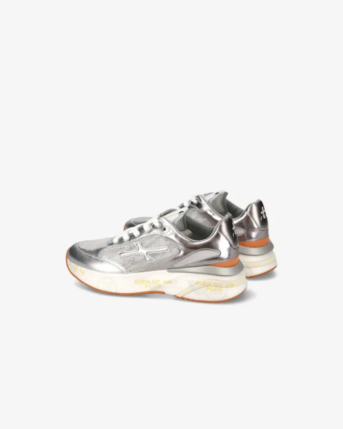 Sneakers Premiata Donna in Pelle e Rete Argento art. Moerund 7465, foto 2 di 3