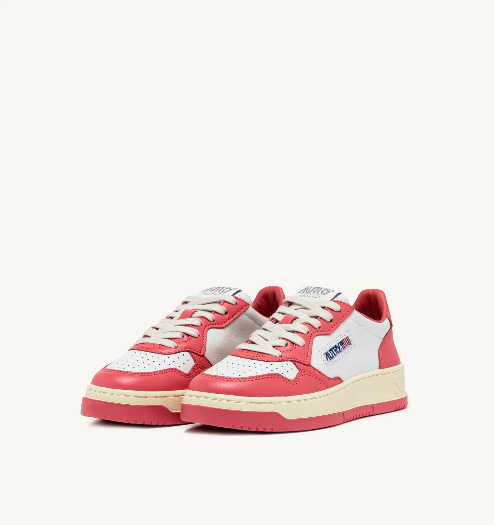 Sneakers Autry Donna in Pelle Bicolor Bianca e Pesca art. AULW WB55 - immagine 2