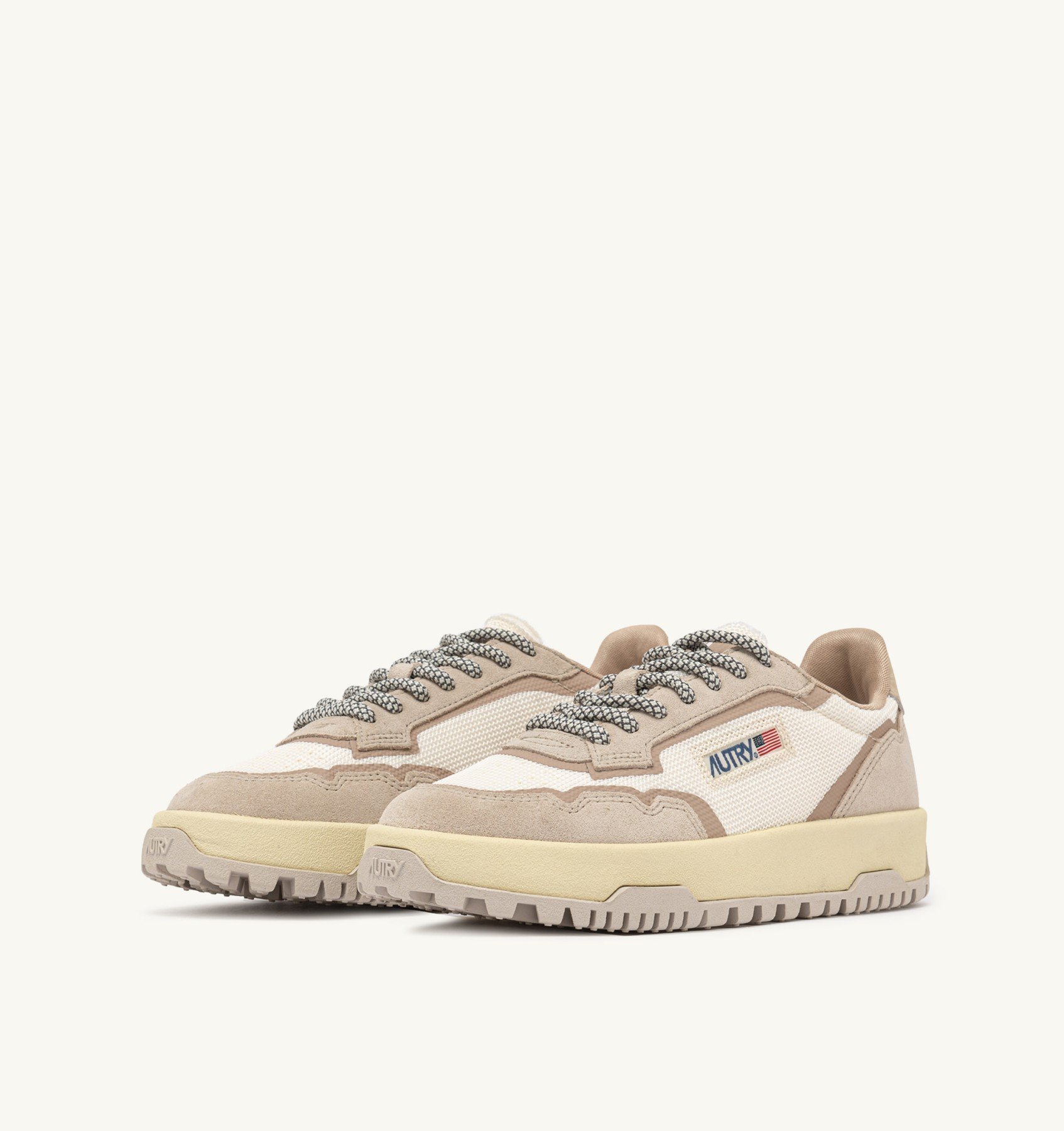 Sneakers Autry Wildpace Donna in Camoscio Beige e Dettagli In Rete Bianca art. LDLW AK03 - immagine 2