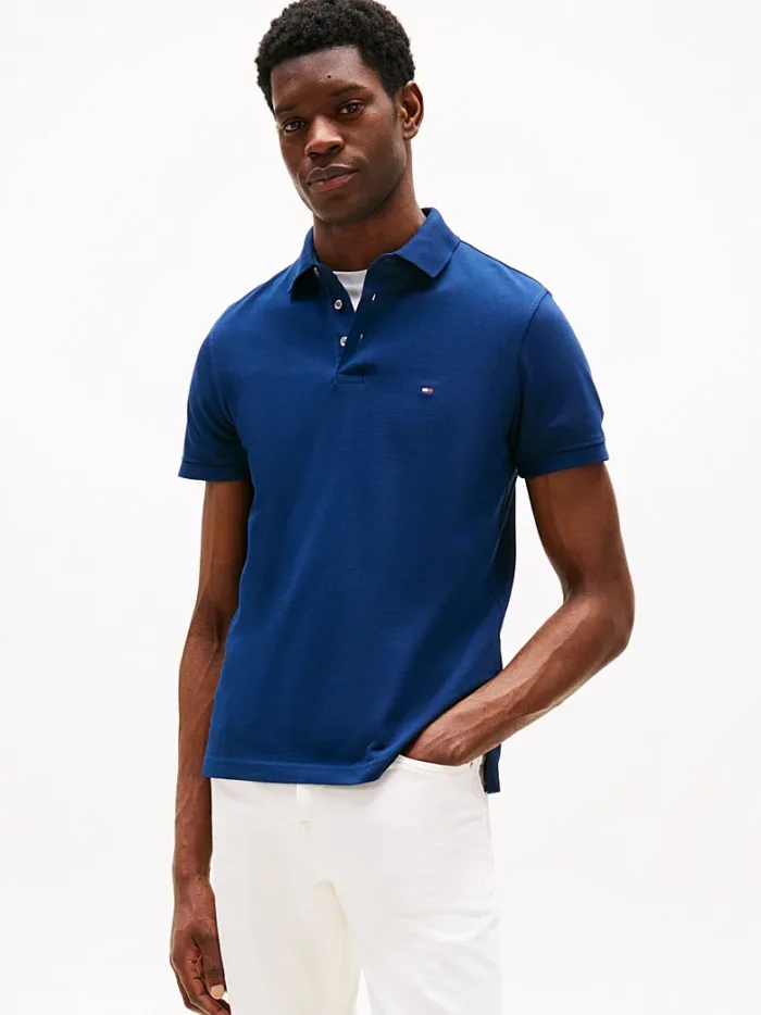 Polo 1985 Slim Fit Uomo Tommy Hilfiger Blu art. MW0MW17771 DAF, foto 2 di 2