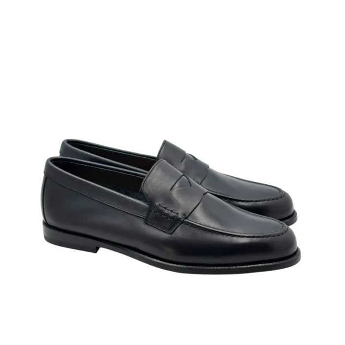 Mocassino Penny Uomo Doucal's In Pelle Blu con Fondo Nero Antiscivolo Art. DU3397MARIUY259NB00, foto 1 di 5