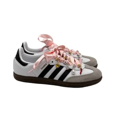 Sneakers Adidas Samba Donna in Pelle Bianca e Camoscio Beige art. Adidas Samba Holy Jewels