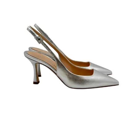 Slingback Ninalilou in nappa Argento e tacco 7 cm cod 331250M7