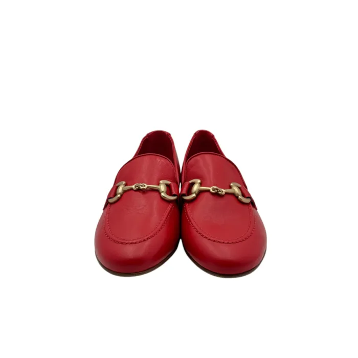 Mocassino Illogica in Pelle Rossa accessorio Fibbia Oro art. 2090, foto 3 di 5