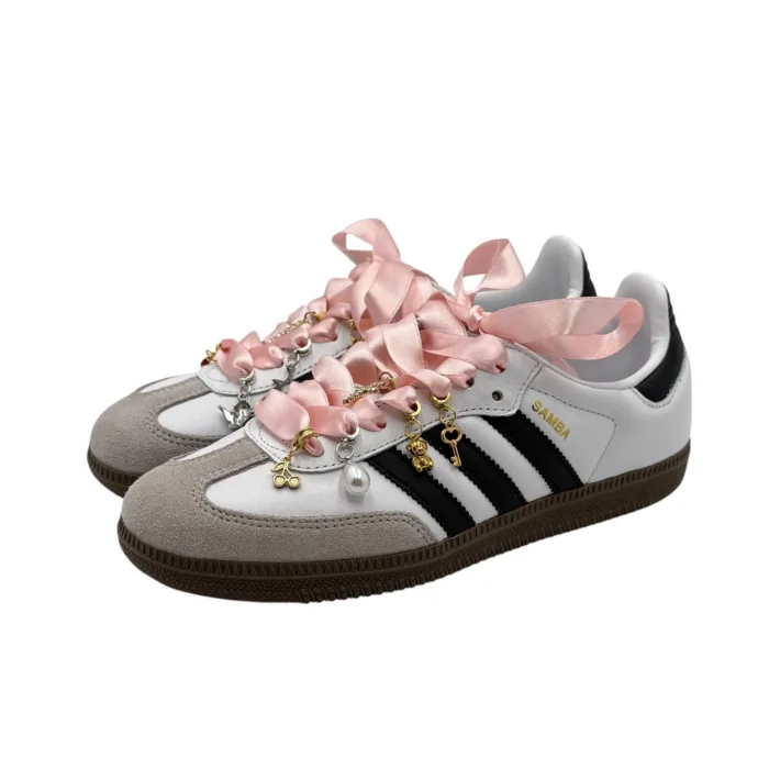 Sneakers Adidas Samba Donna in Pelle Bianca e Camoscio Beige art. Adidas Samba Holy Jewels, foto 3 di 5