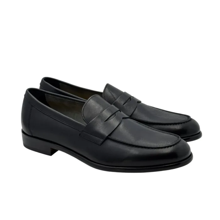 Mocassino Uomo Doucal's In Pelle Blu con Fondo Nero Antiscivolo Art. DU3400STRAUY188NB00, foto 3 di 4