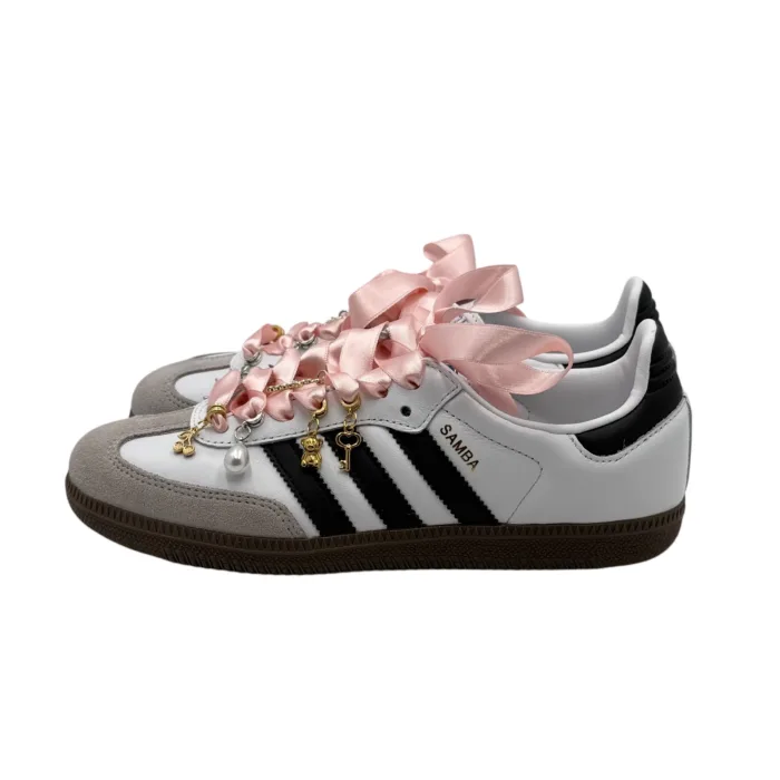 Sneakers Adidas Samba Donna in Pelle Bianca e Camoscio Beige art. Adidas Samba Holy Jewels, foto 4 di 5