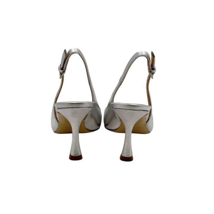 Slingback Ninalilou in nappa Argento e tacco 7 cm cod 331250M7, foto 5 di 5