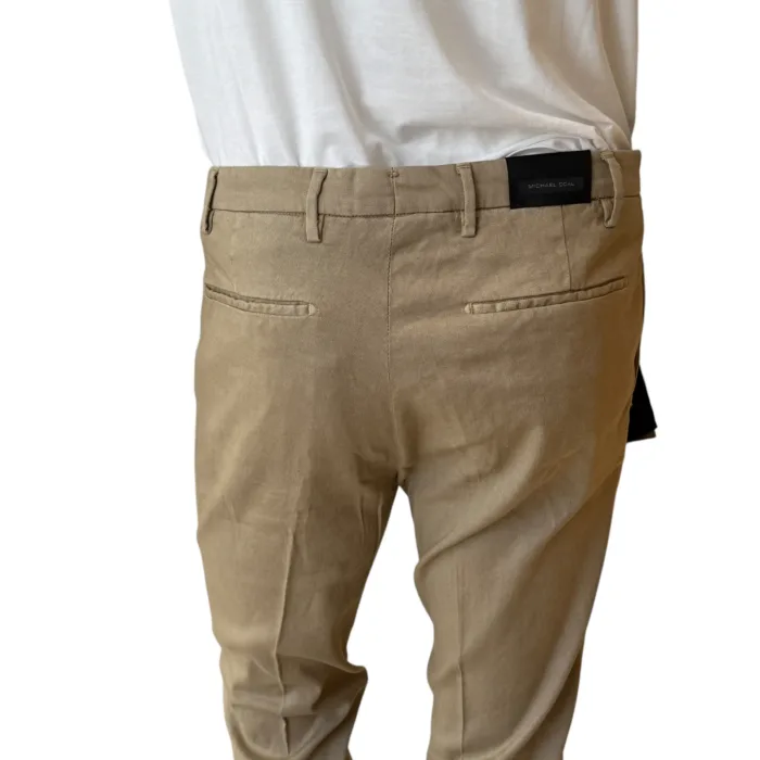 Pantaloni Brad In Misto Lino Tasca a Filo Michael Coal Beige art. MCBRAMM2823S25L, foto 3 di 3