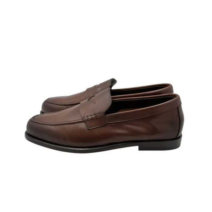 Mocassino Penny Uomo Doucal's In Pelle Marrone con Fondo Cuoio Antiscivolo Art. DU3397MARIUY259MM04, foto 2 di 5