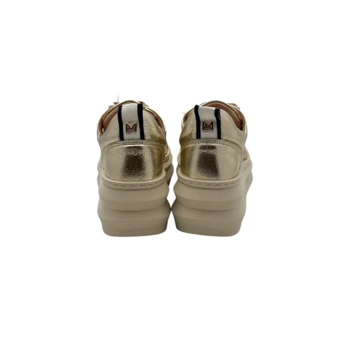 Sneakers Lorenzo Mari in Rafia Forata Platino, Accessorio Gioiello Amovibile E Zeppa 6 cm art. Veronica, foto 7 di 7