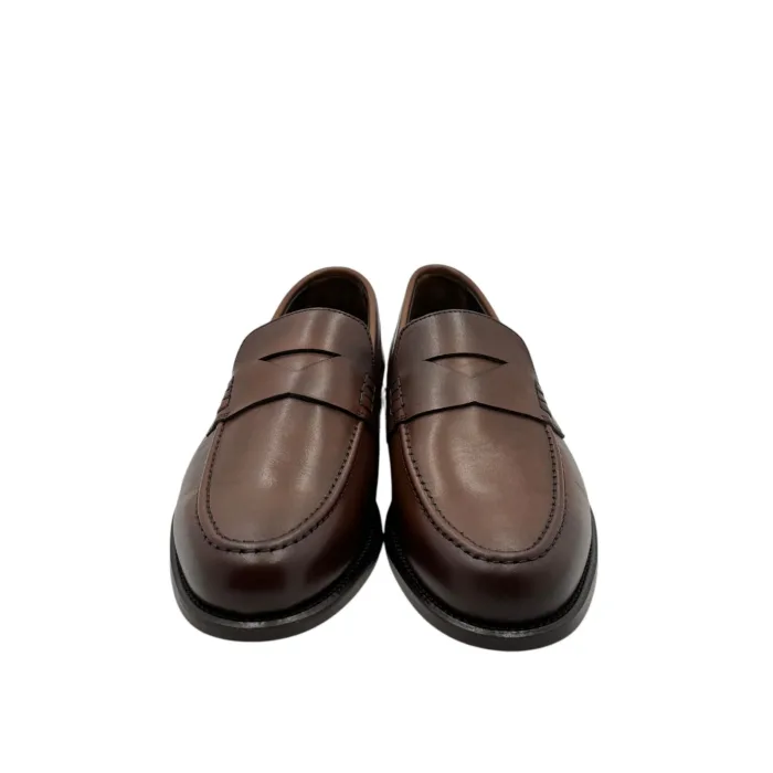Mocassino Penny Uomo Doucal's In Pelle Marrone con Fondo Cuoio Antiscivolo Art. DU3397MARIUY259MM04, foto 3 di 5