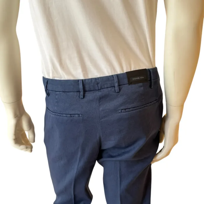 Pantaloni Brad In Misto Lino Tasca a Filo Michael Coal Blu art. MCBRAMM2823S25L, foto 3 di 3