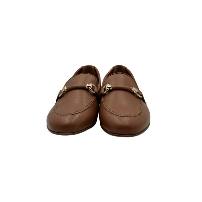 Mocassino Illogica in Pelle Cuoio accessorio Fibbia Oro art. 2091, foto 3 di 5