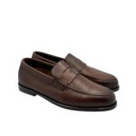 Mocassino Penny Uomo Doucal's In Pelle Marrone con Fondo Cuoio Antiscivolo Art. DU3397MARIUY259MM04