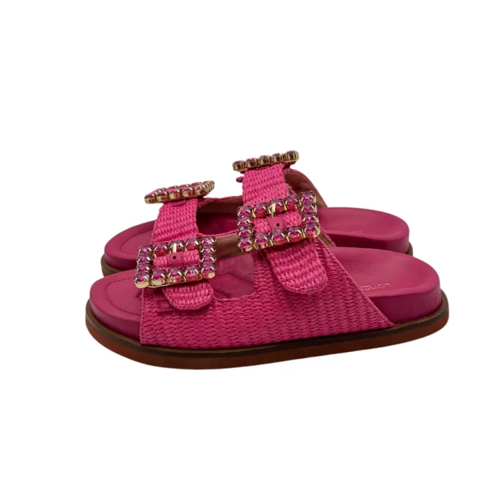 Sandali Lorenzo Mari Rafia e Sottopiede In Vitello Fucsia art. Primula 03, foto 5 di 6