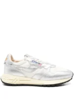 Sneakers Autry Reelwind Donna In Pelle Argento con Dettagli Bianchi art. WWLW AN01