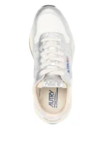 Sneakers Autry Reelwind Donna In Pelle Argento con Dettagli Bianchi art. WWLW AN01 - immagine 3