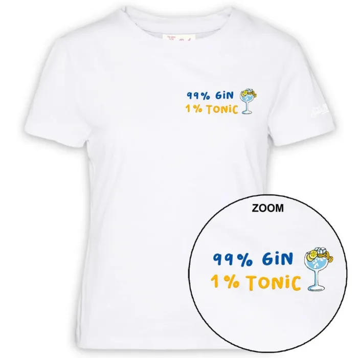 T-Shirt Donna Mc2 Saint Barth Bianca art. Emilie 99 Gin 1 Tonic 01n Emb, foto 1 di 1