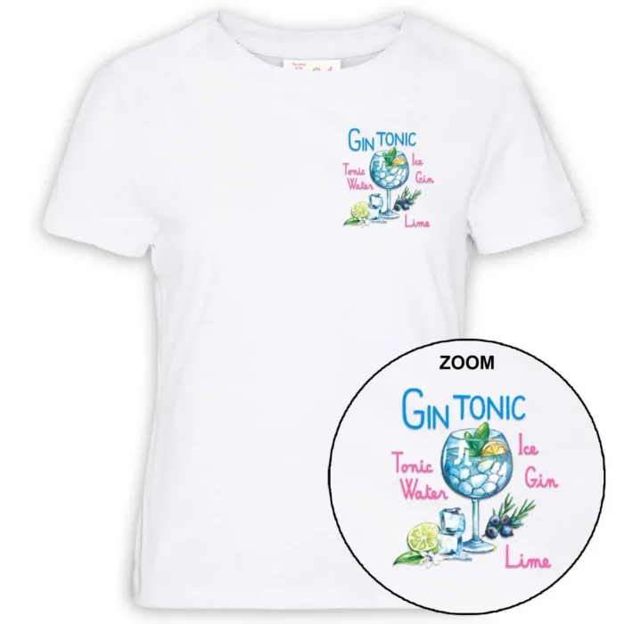 T-Shirt Donna Mc2 Saint Barth Bianca art. Emilie Gin Glass 01n Emb, foto 1 di 1