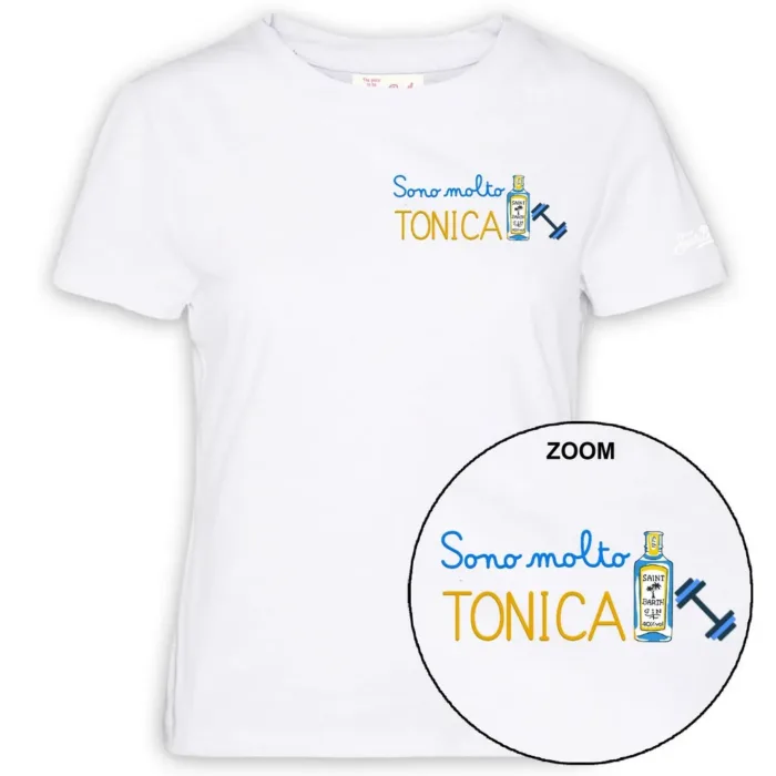 T-Shirt Donna Mc2 Saint Barth Bianca art. Emilie Molto Tonica 01n Emb, foto 1 di 1