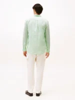 Camicia In Lino Regular Fit Uomo Tommy Hilfiger Verde art. MW0MW34602 LXY - immagine 4