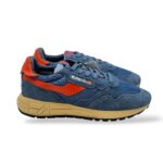 Sneakers Reelwind Autry Uomo in Nylon Camoscio Blu Avion e Dettagli Arancio art. WWLM UT13