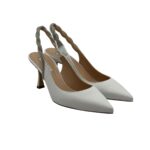 Slingback Gioiello Ninalilou cinturino Swarowski Nappa Bianco, tacco 7 cm cod 321232M7 art. MYA 755 - immagine 2