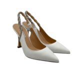 Slingback Gioiello Ninalilou cinturino Swarowski Nappa Bianco, tacco 9 cm cod 321216M9 art. MYA 952 C - immagine 2