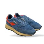 Sneakers Reelwind Autry Uomo in Nylon Camoscio Blu Avion e Dettagli Arancio art. WWLM UT13 - immagine 2