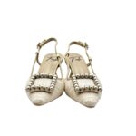 Slingback Roberto Festa in Tessuto Tweed Avorio Con Accessorio Gioiello , Tacco 7 cm art. STEFI - immagine 3