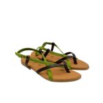 Sandalo Gingi in Pelle Testa di Moro e Verde, Tacco 2 cm art. 3952 - immagine 5