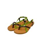 Sandalo Gingi in Pelle Testa di Moro e Verde, Tacco 2 cm art. 3952 - immagine 3