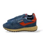 Sneakers Reelwind Autry Uomo in Nylon Camoscio Blu Avion e Dettagli Arancio art. WWLM UT13 - immagine 5