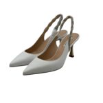 Slingback Gioiello Ninalilou cinturino Swarowski Nappa Bianco, tacco 7 cm cod 321232M7 art. MYA 755 - immagine 4