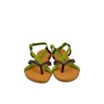Sandalo Gingi in Pelle Testa di Moro e Verde, Tacco 2 cm art. 3952 - immagine 4