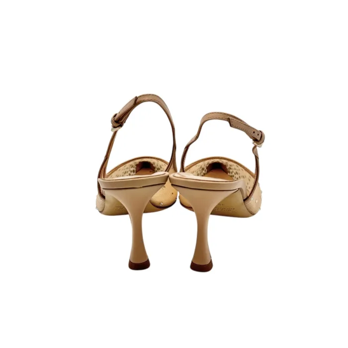 Slingback Ninalilou in Nappa Nude con Dettaglio Rete Gioiello art. 351228M7 Nappa Sheel, foto 5 di 5