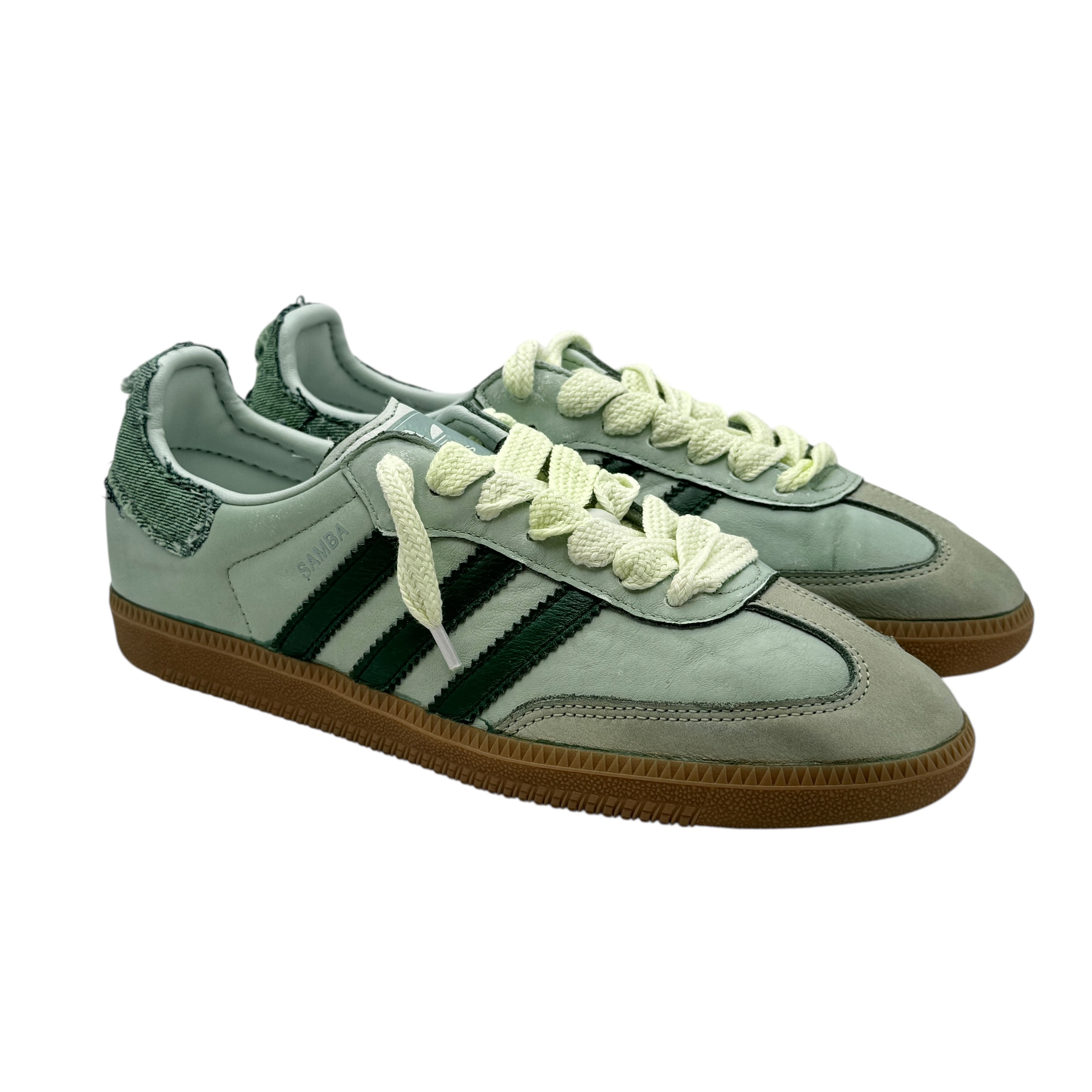 Adidas Samba Herren-Sneaker, grne Lederdetails, Jeans Art. Adidas Samba  Forged Green  Catania Footwear