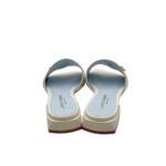 Ciabatta Lorenzo Mari in Nappa Bianca Accessorio Oro Tacco 3 cm art. Samu 37 - immagine 6