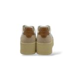 Sneakers Autry Medalist  Donna Platform in pelle e camoscio Bianca con Spoiler Cuoio art. PTLW LS02 - immagine 5