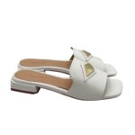 Ciabatta Lorenzo Mari in Vernice Bianca Accessorio Oro Tacco 3 cm art. Samu 32