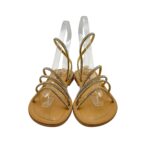 Sandalo Gingi in Pelle Oro e Strass, Tacco 2 cm art. V-3526 - immagine 4