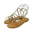 Sandalo Gingi in Pelle Oro e Strass, Tacco 2 cm art. V-3526 - immagine 2