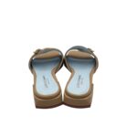 Ciabatta Lorenzo Mari in Nappa Beige Accessorio Oro Tacco 3 cm art. Samu 37 - immagine 6